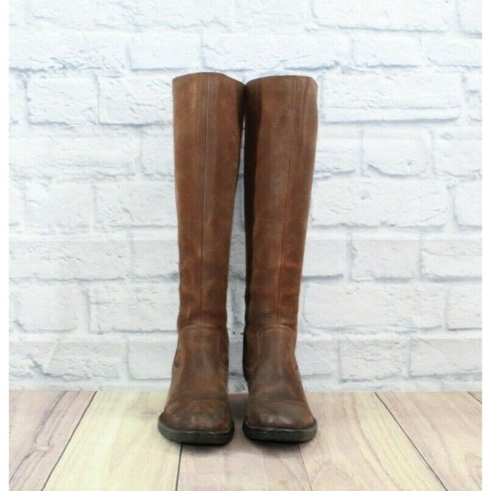 Born Bitsi in Canoe II Brown Leather 16" Tall Riding Boots Size 6.5 - Picture 5 of 12
